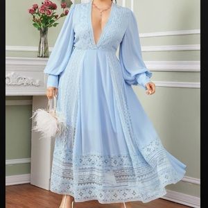 Baby blue Long lace gown